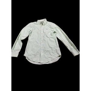 Vineyard Vines Shirt Men's XS Green/White Stripe Slim Fit Whale Button Down